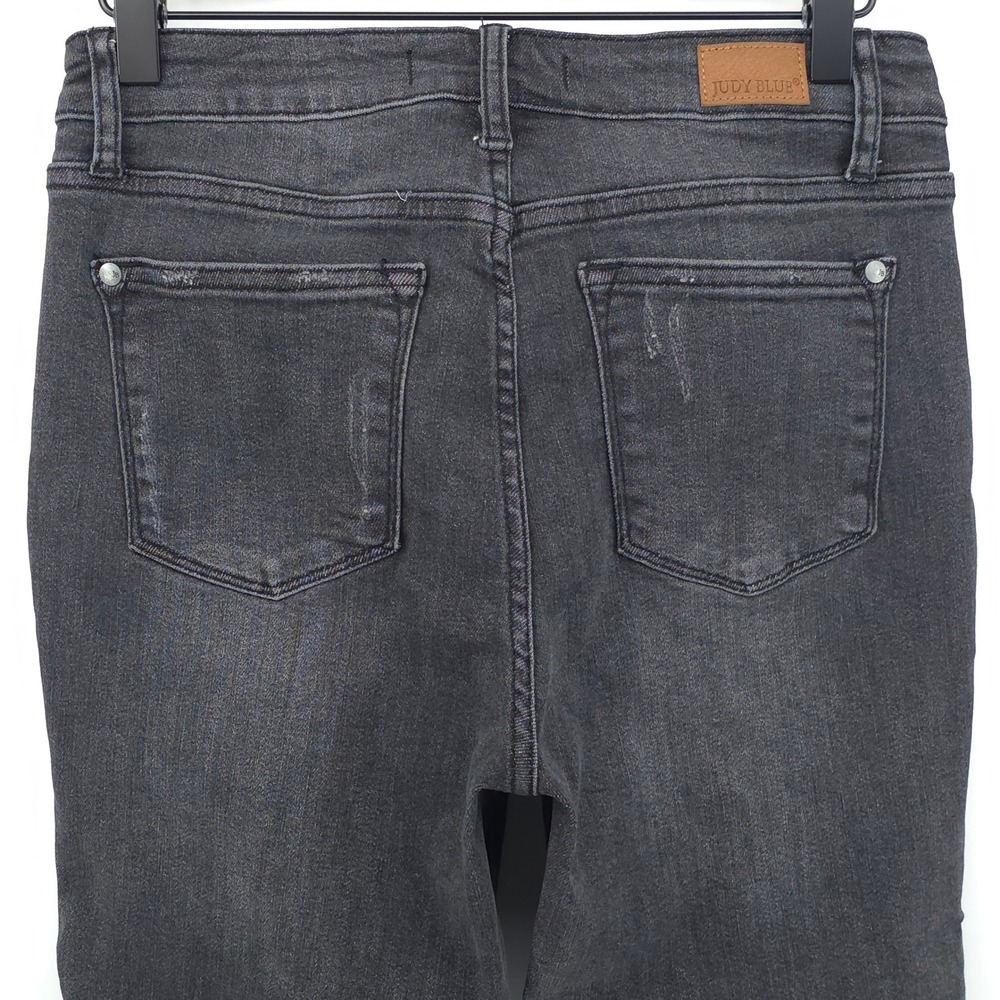 Judy Blue Womens Skinny Fit Capri JB88238 5/27 Black Distressed Denim Jeans - Picture 4 of 10